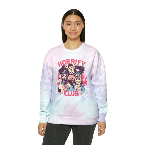 Horrify Club Halloween Tie-Dye Sweatshirt,Halloween Sweater,Scary Movies