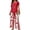 Red, variant on Guluxicc 2 Piece Women's Outfit Sets Crew Neck Short Sleeve Double Layer Hem Top Leaf Print Wide Leg Pants