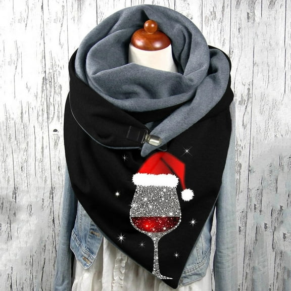 Universal Autumn Winter Warm Scarf Printed Elegant Double Layer Buckle Soft Comfortable Scarf Winter Scarf for Women Cold Weather Womens Silk Head Scarves Peach Blanket Scarf Men's Scarves Blanket