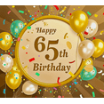 thumbnail image 4 of Round Happy 65th Birthday Banner with Balloons and Confetti Background Party Supplies Photography Props Birthday Decoration Backdrop Decor, 4 of 7