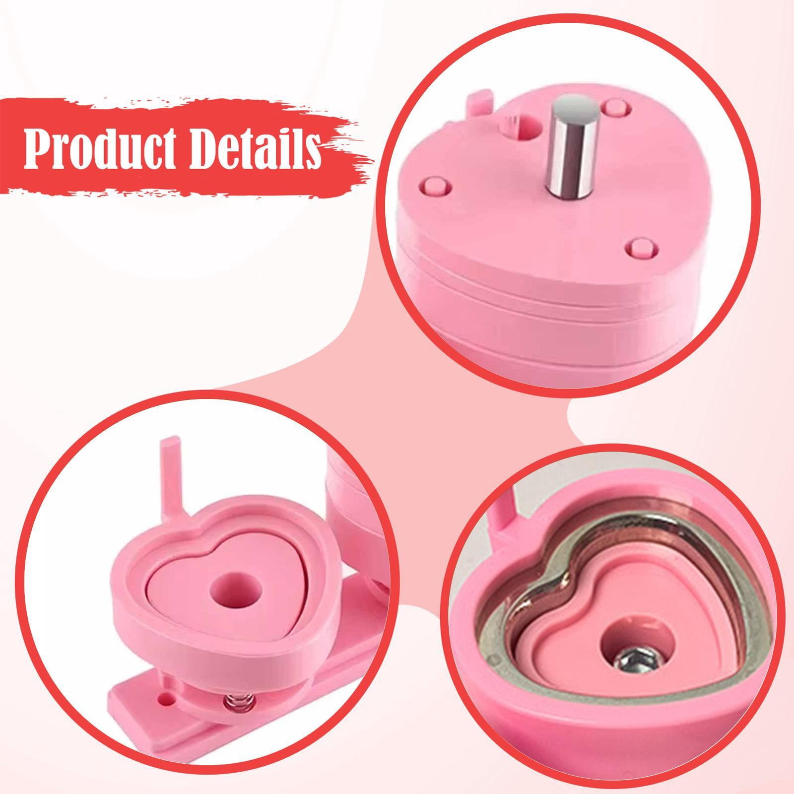 FVDPWYE ABS Plastic Badge Maker Die Mold Kit for Button Badge Press Machine and Creative Pink