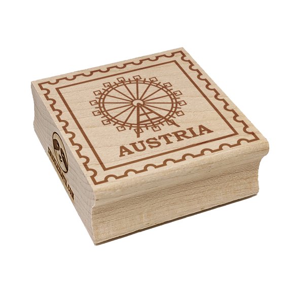 Austria Travel Vienna Giant Ferris Wheel Square Rubber Stamp Stamping Scrapbooking Crafting - Small 1.25in