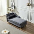 thumbnail image 4 of DEALTOPS Futon Sofa Chair with Storage Lounge Couch Modern Upholstered Sofa Recliner Lounge Chair for Living Room- Gray, 4 of 8