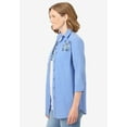 thumbnail image 3 of Woman Within Plus Size 2-Piece Embroidered Poplin Tunic And Tee Set, 3 of 6