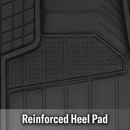 GENUINE DICKIES MAX COVERAGE FULL VEHICLE RUBBER FLOOR MAT 5-PIECE SET BLACK, 80103WDI