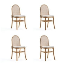 Manhattan Comfort Paragon 19.29" Wood Dining Chair w/ Cushion in Natural (4 Pc)