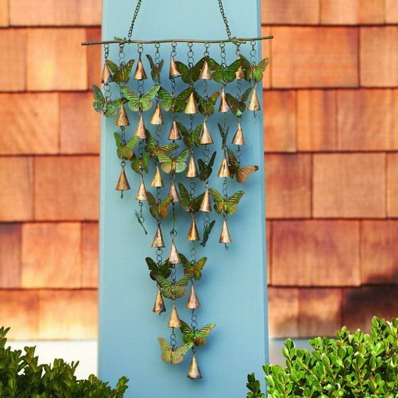 Ancient Graffiti Shimmering Bells Butterflies Wall Sculpture
