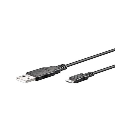 Goobay 93920 USB 2.0 Hi-Speed Cable, Black, 3m Length Connecting Cable A Connector/B Micro Conn