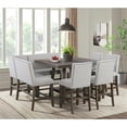 thumbnail image 2 of Pemberly Row Contemporary Counter Bench with Upholstered Back in Brown, 2 of 7