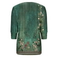 thumbnail image 6 of Enjoytime Womens Summer Tops Floral Printed Round Neck 3/4 Blouse Business Casual Work Plus Size Shirts, 6 of 7