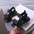 thumbnail image 2 of LIIPEE Girls Boys Sandals Summer Casual Solid Color Double Adjustable Strap Open Toe Non- Soft Sole Sports Everyday Wear Shoes Girls Leisure Indoor Outdoor Walking Beach Sandal,Black,1-2 Years, 2 of 4