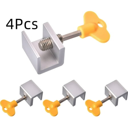 

Sufanic 4Pcs Sliding Window Locks Window Stoppers Aluminum Alloy Adjustable Window Security Safety Locks garage Door Frame Child Proof Security Lock with Keys for Bedroom Home and Office