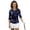 Blue Purple Hummingbird Floral, variant on HUIACONG Flowers Pattern Quick Dry Golf Shirt Women, Breathable Quarter Zip Womens 3/4 Sleeve Golf Shirts Relaxed Ladies Golf Top 3/4 Sleeve