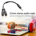 thumbnail image 4 of Adaptador divisor de Audífonoses con micrófono de 3,5 mm 1 TRRS macho a 2 TRS hembra Y cable de audio, 4 of 9