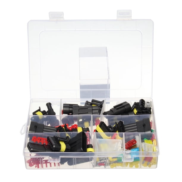Kit de caja de fusibles para terminales de enchufe de conector de cable eléctrico de automóvil a prueba de agua de 1 a 6 pines