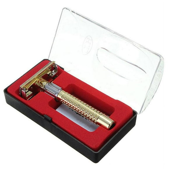 Men Safety Handheld Manual Shaver + Double Edge Safety Razor Bladertable I0K6