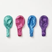 12 Multicolor Metallic Latex Balloons with Chrome Effect, 5 Pieces, by Way To Celebrate