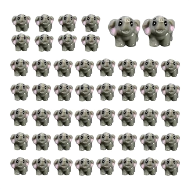 50 Figuras de Mini Animales de Resina, Miniaturas de Animales Pequeños, Miniatura de Animales Salvajes (Elefante)