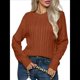 thumbnail image 1 of Suéter Informal Holgado de Larga con Cuello Alto y Corte Clásico para Mujer Marrón Oscuro L, 1 of 10