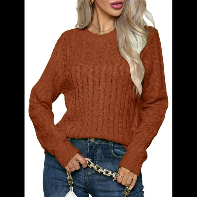 Suéter Informal Holgado de Larga con Cuello Alto y Corte Clásico para Mujer Marrón Oscuro XL