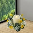 thumbnail image 6 of Christmas Candle Holder Wreath Table Decorate Simulation Eucalyptus Garland Candle Yellow White Flower Fall Halloween Thanksgiving Christmas Decoration, 6 of 6