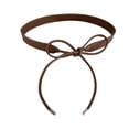 thumbnail image 4 of Cinturón de cuero para mujer cómodo envoltura de corbata de lazo de moda para jeans de blusa de clubes nocturnos Caqui oscuro, 4 of 8