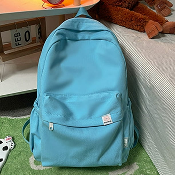 QingYNylon Women Backpack Solid Color School Bags for Teenage Girls