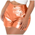 thumbnail image 2 of Yindaity Sequins Shorts Women Sequin Shorts for Women, High Waisted Straight Leg Hot Pants, Party Sparkle Rave Shorts(Orange,2XL), 2 of 7