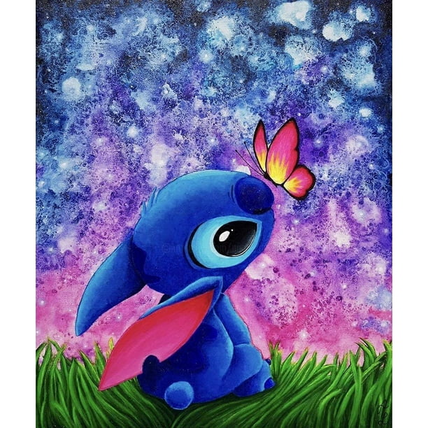 Stitch Diamond Painting Kits-Stitch Diamond Art for Adults Kids Beginners,5D Diamond Painting Stitch for Gift Home Wall Decor (12x16inch)