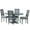 Gray, variant on Noble House Beckstrom Wood and Cane 5-Piece Expandable Oval Dining Set, Light Gray and Natural