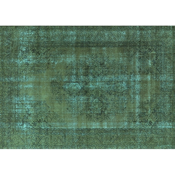 Ahgly Company Indoor Rectangle Oriental Light Blue Industrial Area Rugs, 8' x 10'