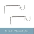 thumbnail image 2 of Kenney 3/4" Adjustable 4.5-6.125" Curtain Rod Mounting Brackets, Set of 2, Polished Pewter, 2 of 5