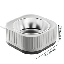 Heated Pet Water Bowl with Temperature Control, 360ml Stainless Steel Outdoor Bowl for Dogs, Cats, Chickens & Small Animals, Winter-Proof Design for Gardens, Coops & Patios, Includes Power Cord