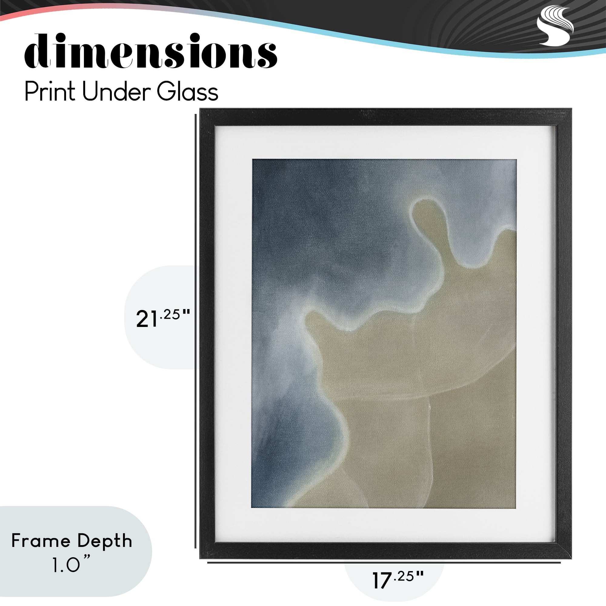 Stupell Industries Turning The Tides Abstract Black Framed Print Under Glass, design by Grace Popp
