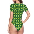 thumbnail image 4 of Easygdp Tennis Balls Women's One-Piece Swimsuit Slim Fit Crew Neck Bodysuit Athletic Swimwear with Concealed Buckle - Medium, 4 of 9