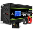 thumbnail image 1 of Novopal 1500 watt Pure Sine Wave Power Inverter DC 12V to 110V/120V Converter 4 AC Outlets Car Inverters with USB Port 16.4 Feet Remote Control and LCD Display, 1 of 4