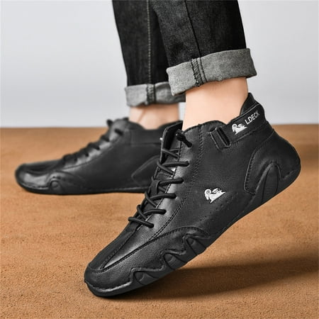 

Yolai Mens Shoes High Top Lace Up Hook Loop Sport Shoes Casual Shoes Mens Plus Size Ankle Boots