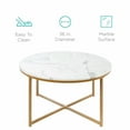 thumbnail image 5 of SUGIFT Modern Round 36in Faux Marble Coffee Table, Gold, 5 of 12