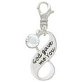 thumbnail image 2 of Delight Jewelry God Gave Me You Infinity Sign - Silvertone Clip on Charm with Clear Crystal Drop, 2 of 4
