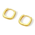 thumbnail image 2 of ZHOU LIU FU 18K Gold Hoop Earrings Minimalist  Geometric Rectangular Loop Design Elegant Anniversary Gift for Women C0913663, 2 of 7