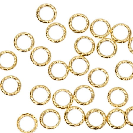 BMC Cute 100pc Gold Metal Alloy Twisted Cut-Out Ring Frame Nail Polish Art Fashion Accessory Stud
