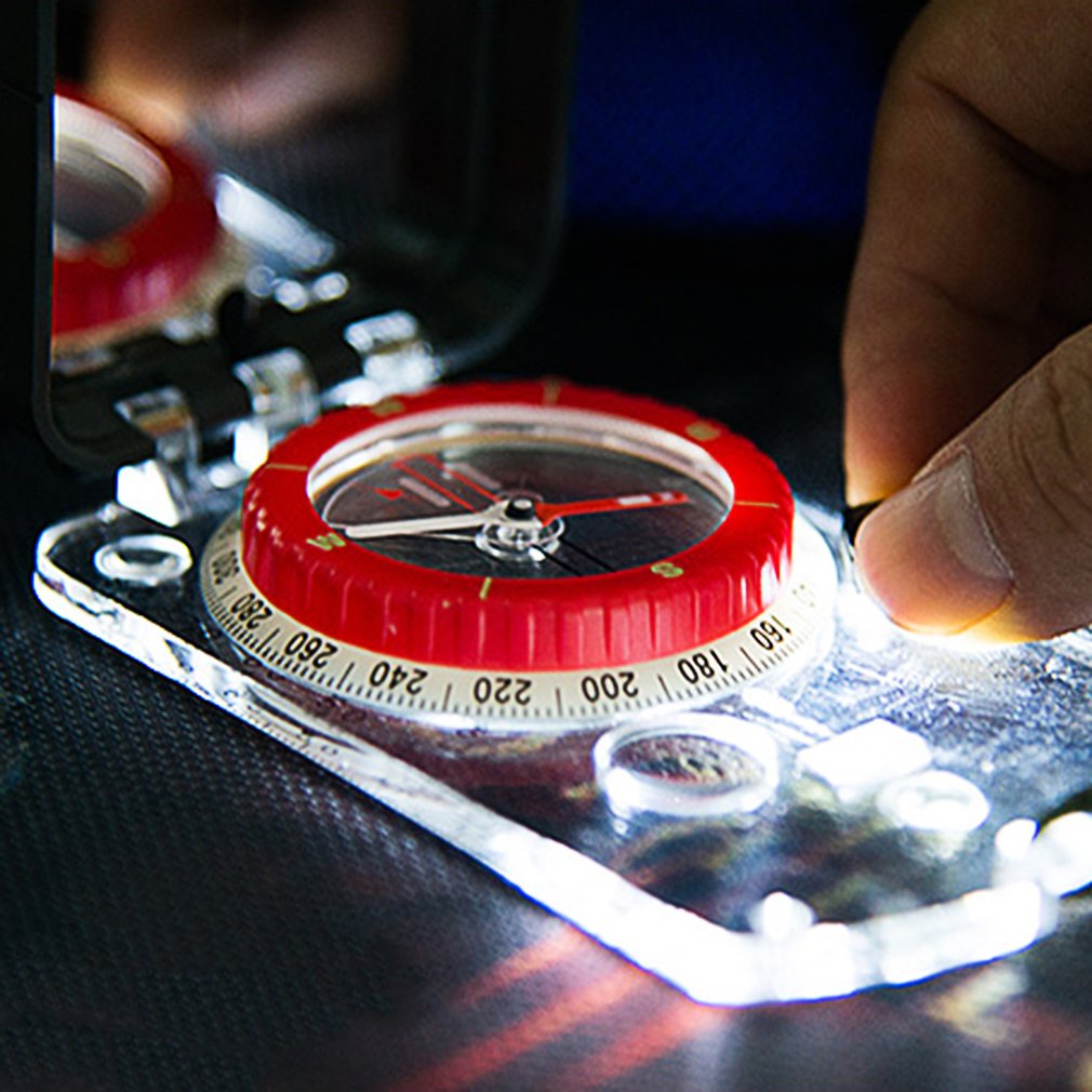 Multifunctional Luminous Compass With LED Light Portable Waterproof