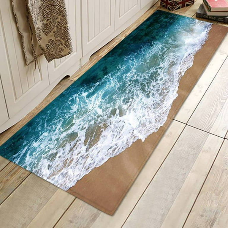 Ochine 3D Colorful Bath Mats and Rugs, Flannel Fabric Non Slip Rubber Backing Bathroom Rug Decorative Floor Mat Washable Runner Area Rug, Size: 40*120cm/