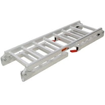 Heavy Duty Aluminum Ramp And Tailgate Extender For ATV Lawn Mower Silver 1,400 LBS Pair 2 In 1 Multi Purpose