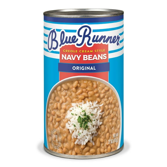 Blue Runner Creole Cream Style Navy Beans, 27 oz Can, Heat and Serve