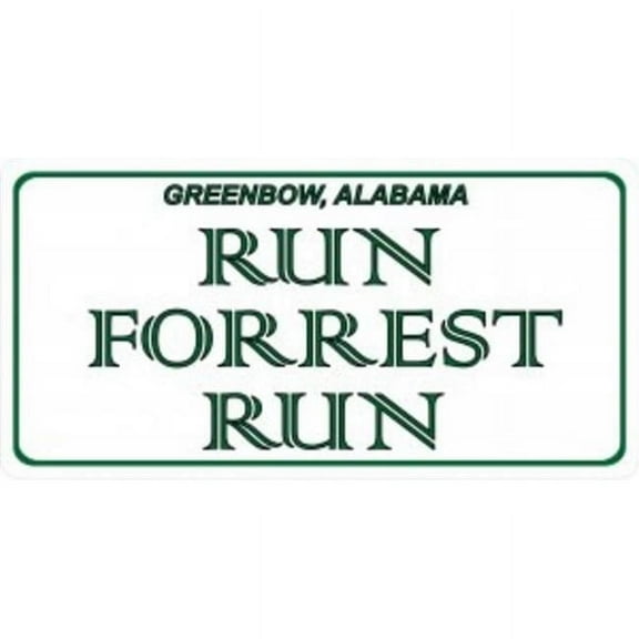 Run Forrest Run Photo License Plate