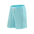 thumbnail image 4 of Fashion YLSDY Mens Mesh Shorts with Pocket Athletic Gym Short Pants Workout Quick Dry Basketball Clothes for Running Casual Activewear Light Blue L, 4 of 9