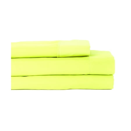 Premier Colorful Collection Soft Super Bright Microfiber Sheets 4 Piece Set - 8 Hot Colors - King / Lime (Best Sheets For Hot Weather)