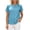 Sky Blue 36, variant on Karymi Womens Tops Solid Crew Neck Short Sleeve Button Down Blouse, Raglan Pleated Shoulder Casual Shirt, Lightweight Pullover Top Cute Tops for Women