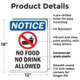 thumbnail image 2 of (2 Pack) No Food No Drink Allowed OSHA Notice Sign 12 Inch X 18 Inch Plastic Sign, Weather Resistant, UV Protected for Workplace, Business, and Construction Site, Made in the USA, 2 of 8